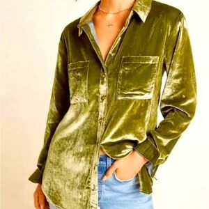 Anthropologie Maeve velvet shirt